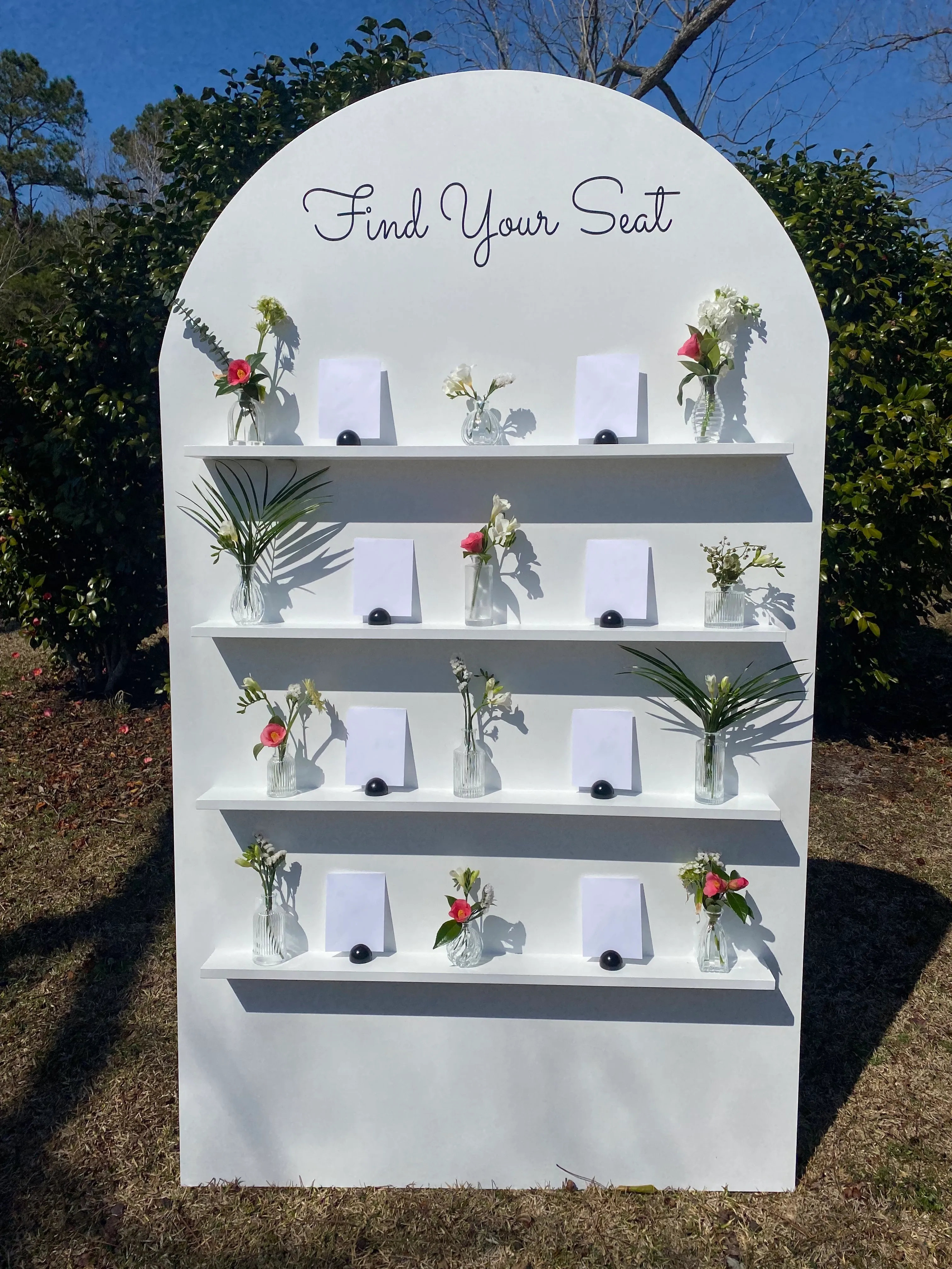 White Wooden Seating Chart