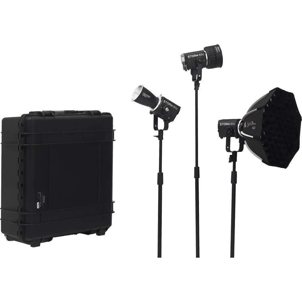 Aputure STORM 80C 3 Head Kit Inc Rolling Carry Case