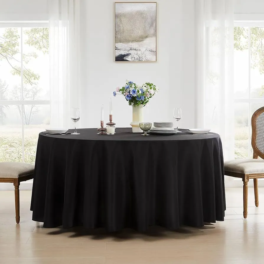 Black Round Tablecloth