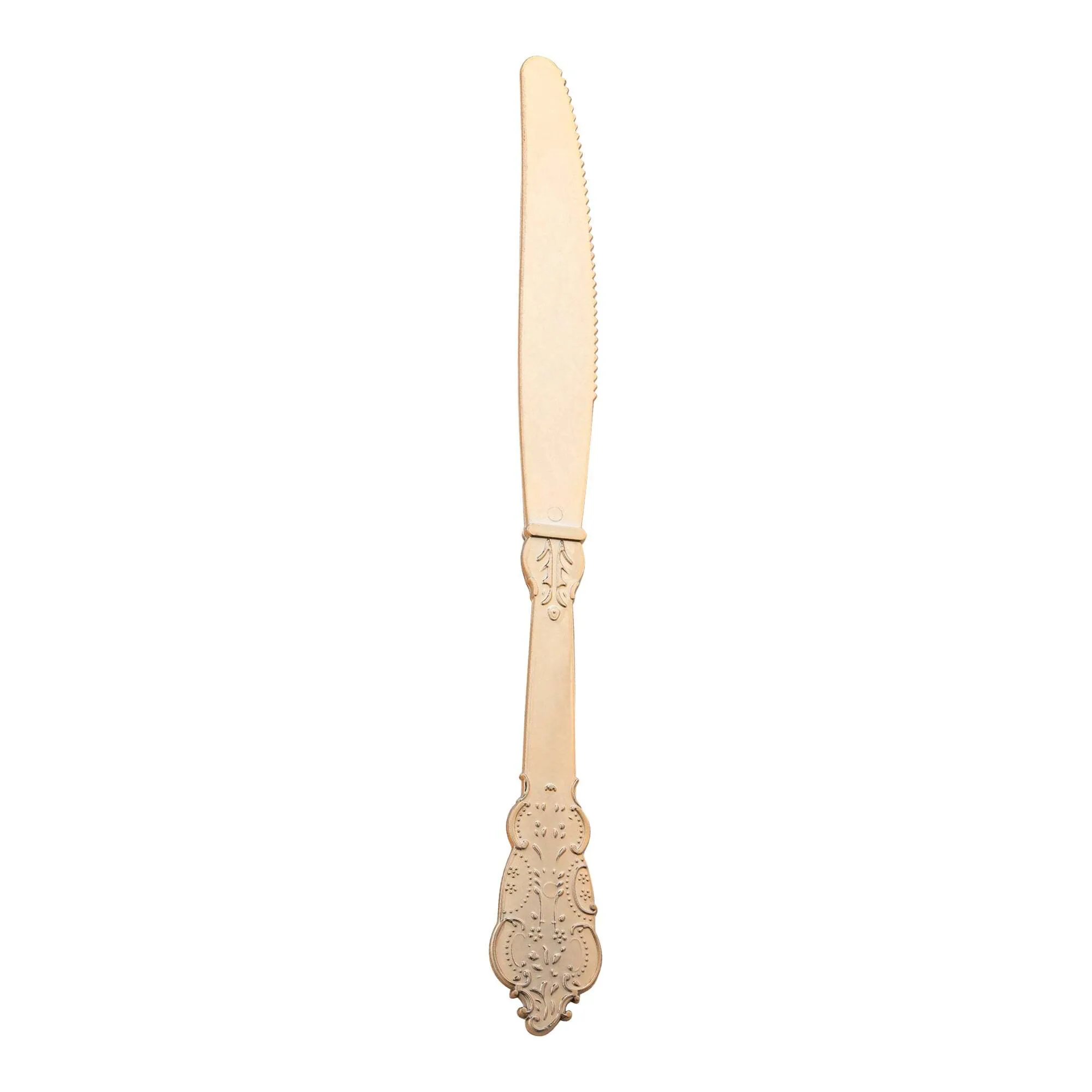 Plastic Gold Knife with Vintage Ornate Handle