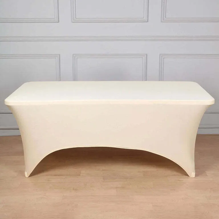 Beige Spandex Table Cover