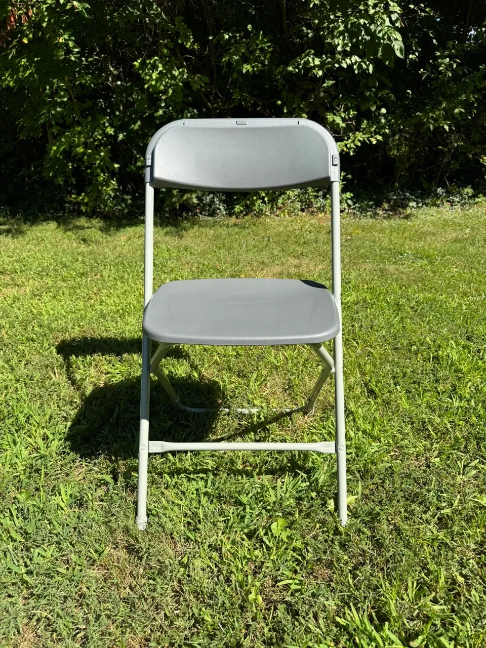 Gray folding chair