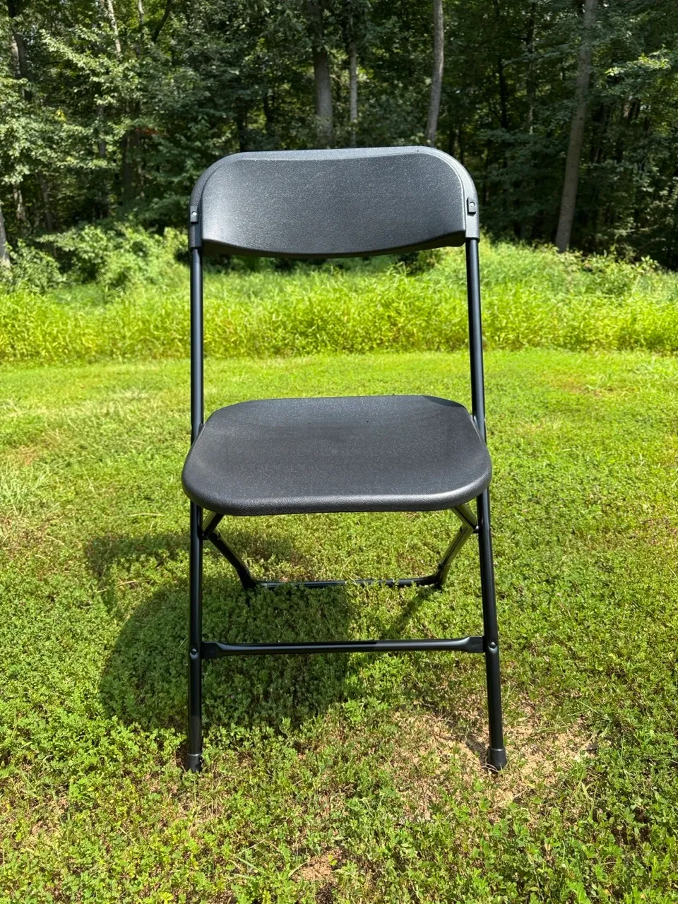 Black folding chair