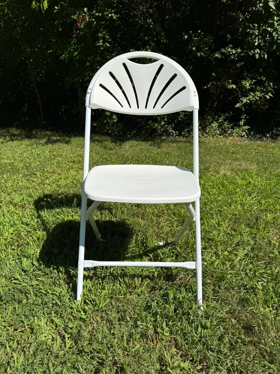 White fan back chair