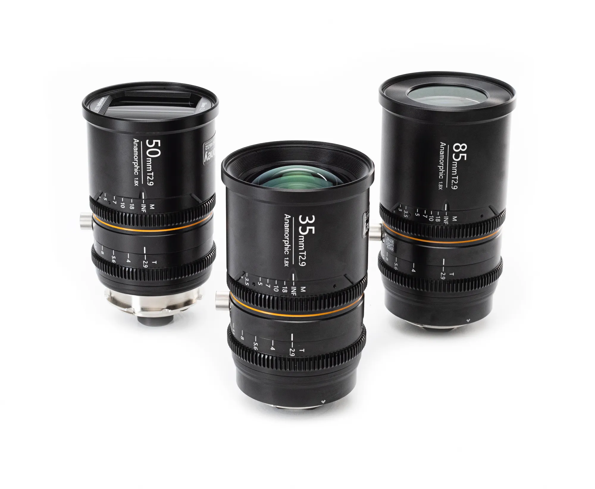 BLAZAR Great Joy 1.8x Anamorphic Primes, Amber Flare - 3 Lens Set (PL or EF)