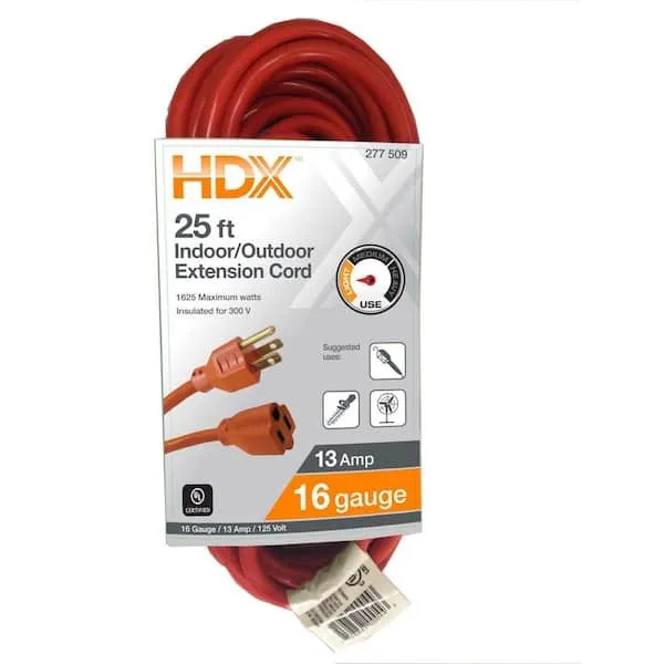 25 ft extension cord with power strip