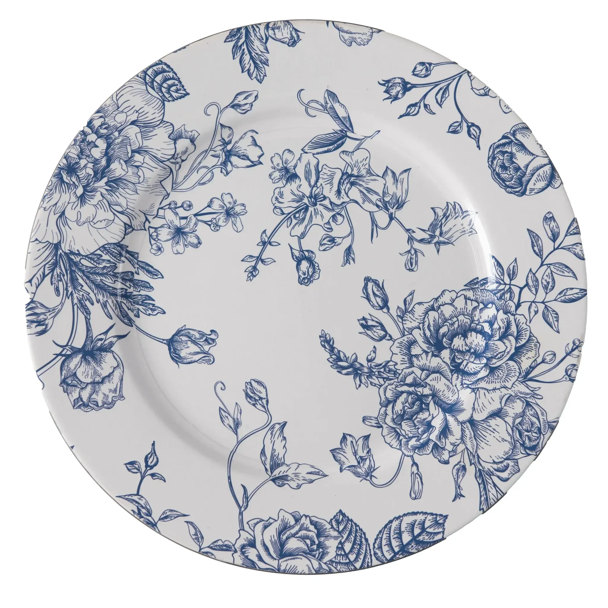 Acrylic Charger Plate (French Toile - Blue)