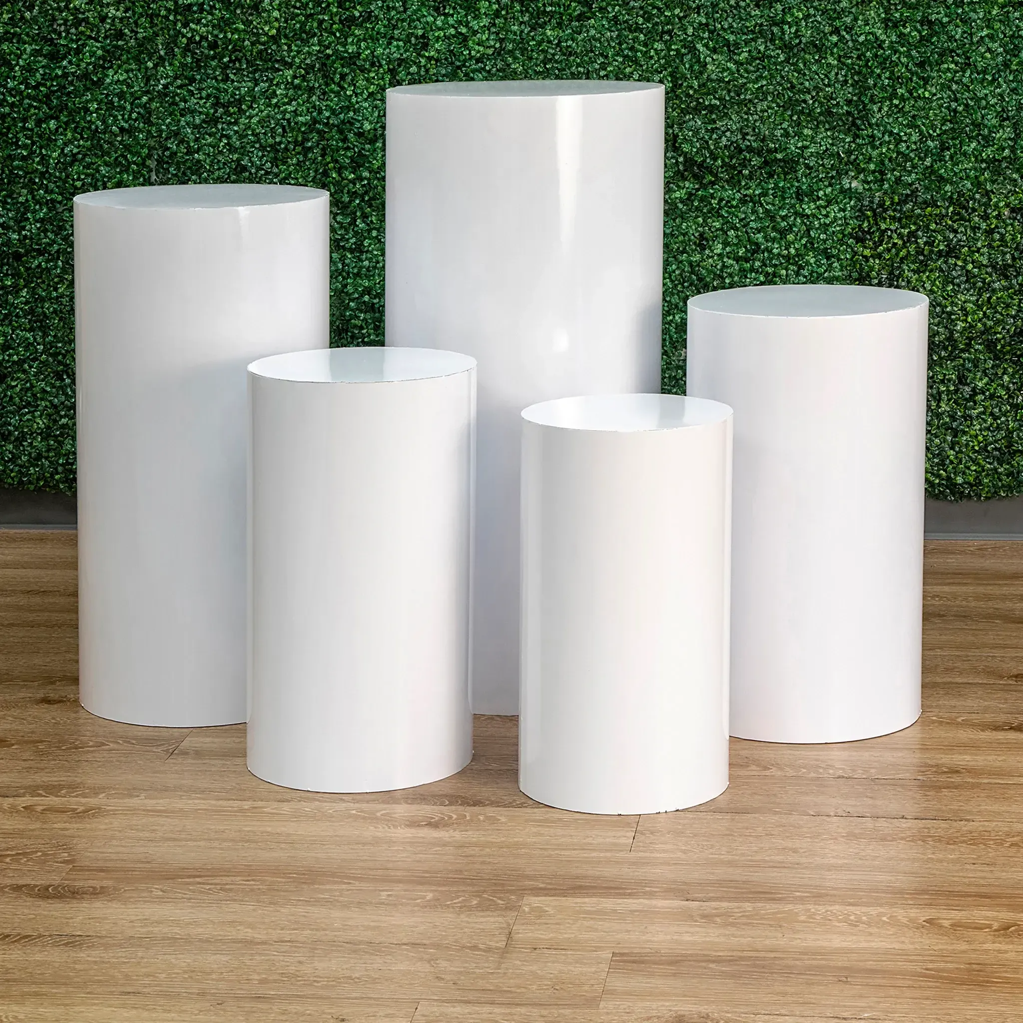 Cylinder Pedestal Display Stand - Set of 5