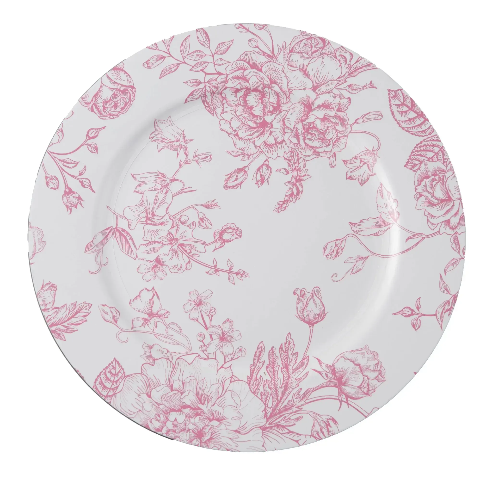 Acrylic Charger Plate (French Toile - Pink)