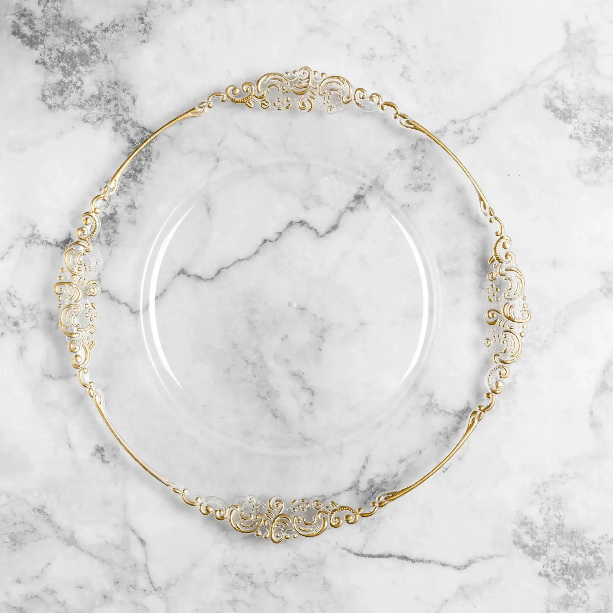 Acrylic Charger Plate (Clear - Gold Trim)