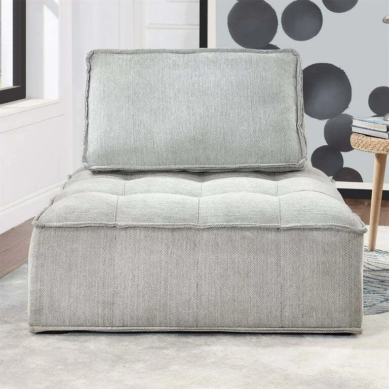 Tufted Lounge Sofa (Low-Back) (Armless)