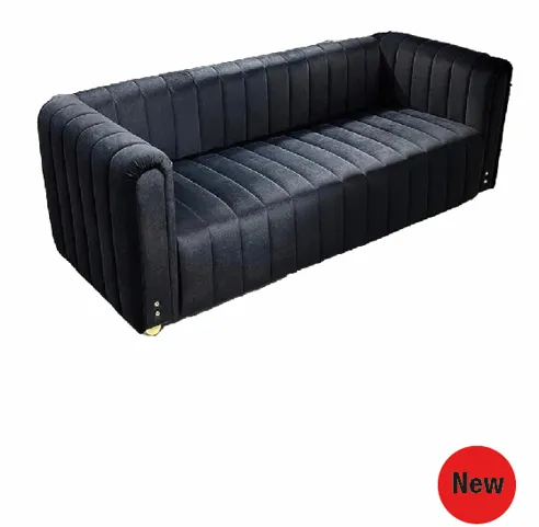 Isabella Velvet Sofa (Black)