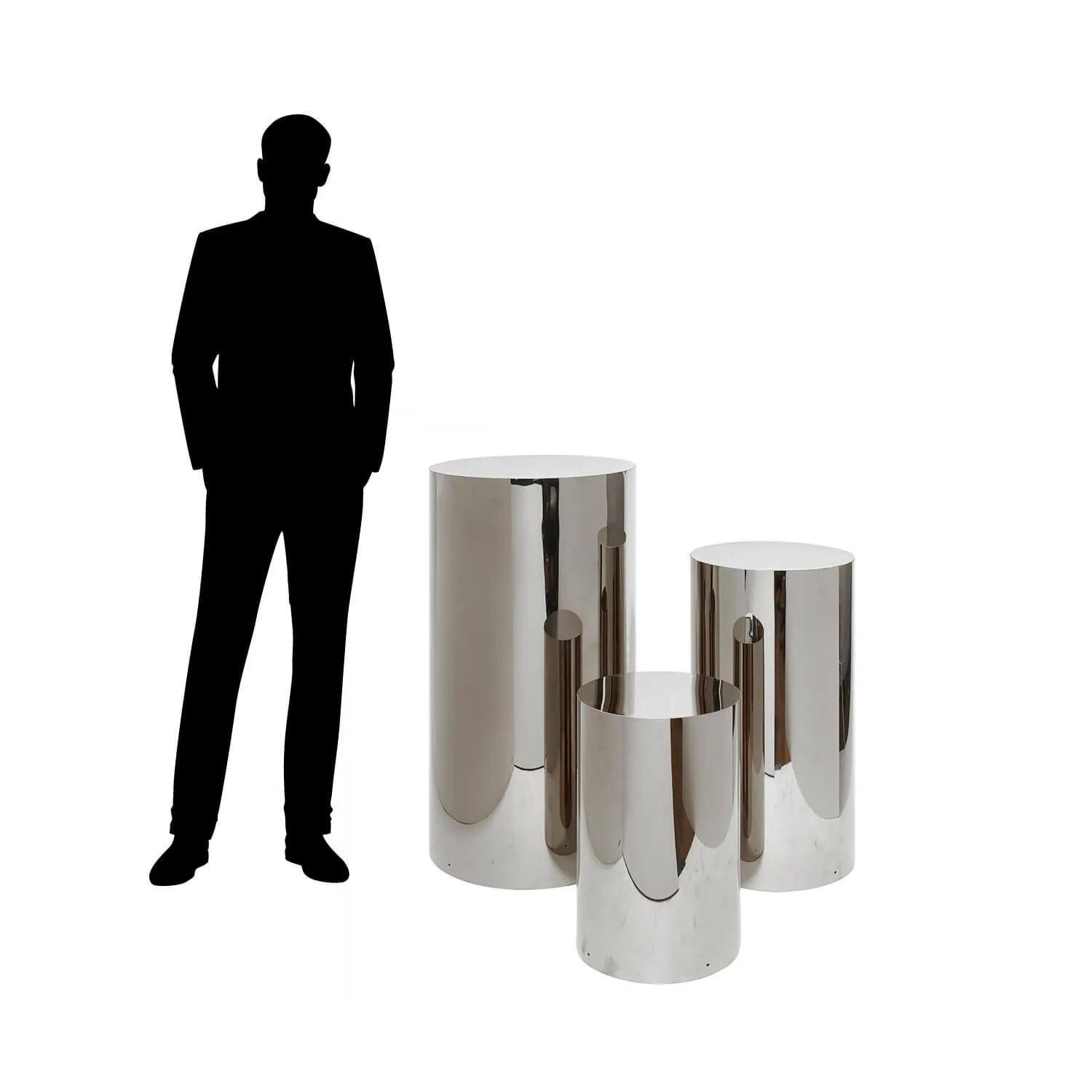 Silver Metal Cylinder Pedestals