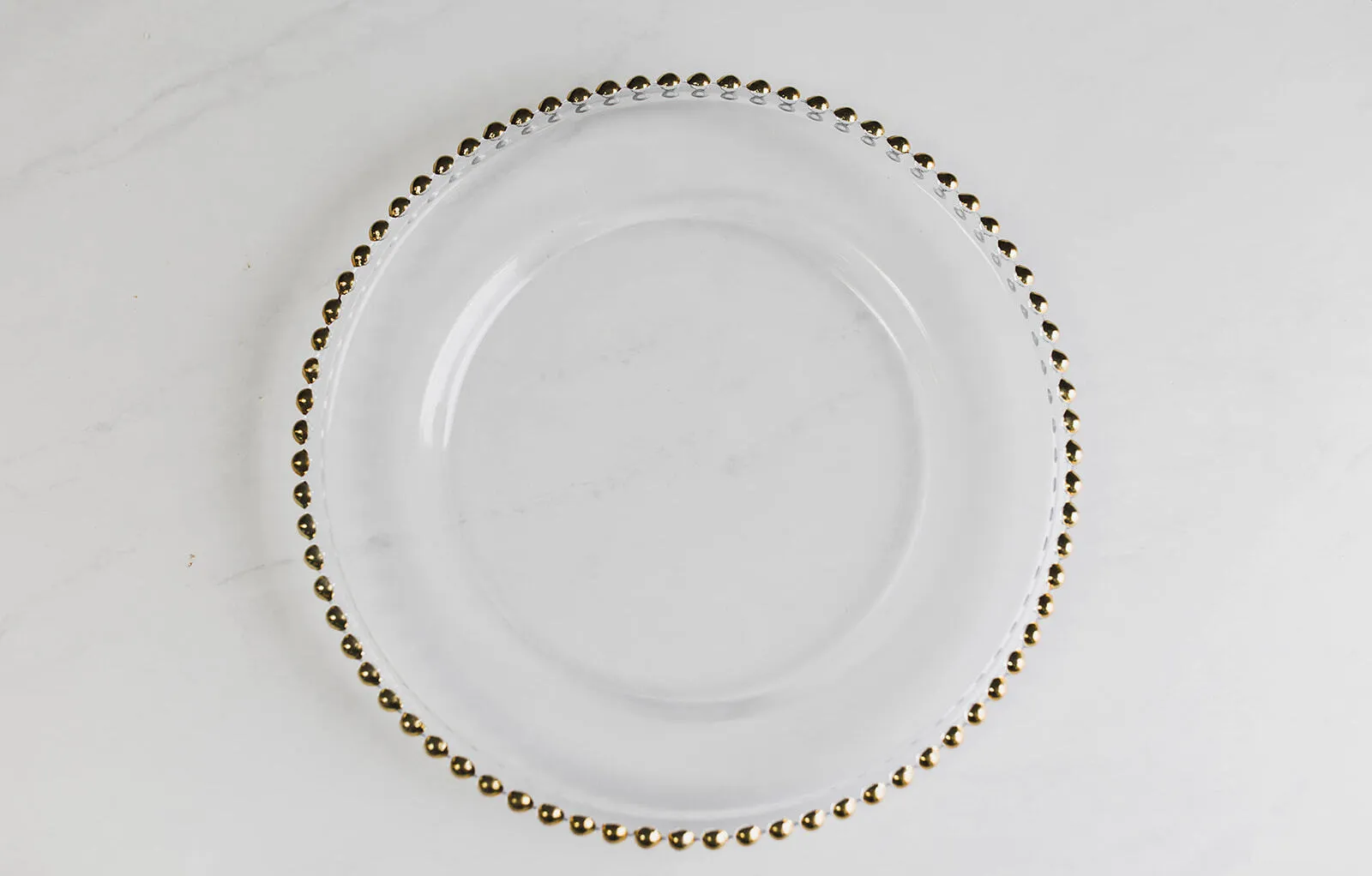 Glass Charger Plate (Beaded Rim)