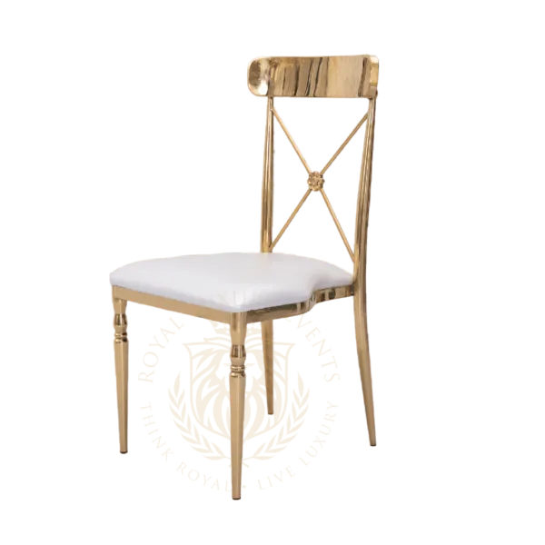 Gold Metal Crossback Chair
