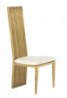 Lined High-Back Stainless Steel Chair