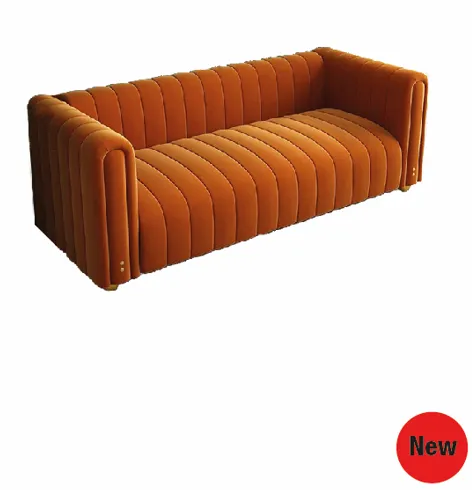 Isabella Velvet Sofa (Orange)