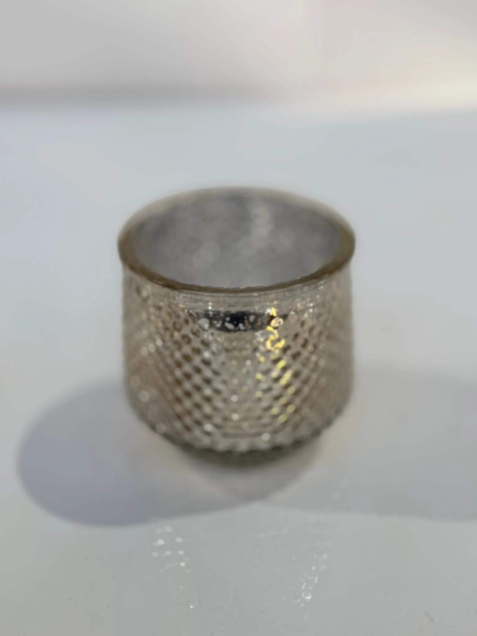 Shiny Hammered Metal Style Plant Pot (10cm)