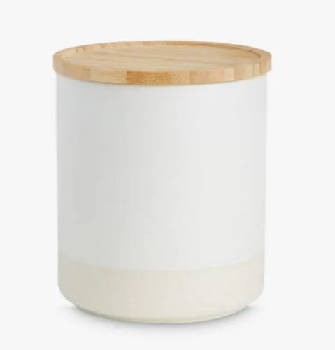 Cream Jar with Wood Top
