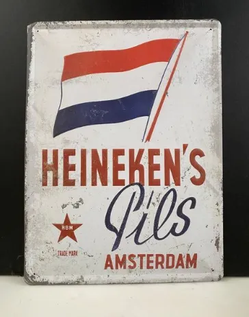 Vintage Sign Heineken Flag