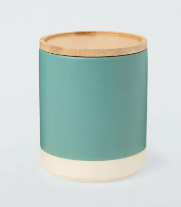 Blue Jar with Wood Top