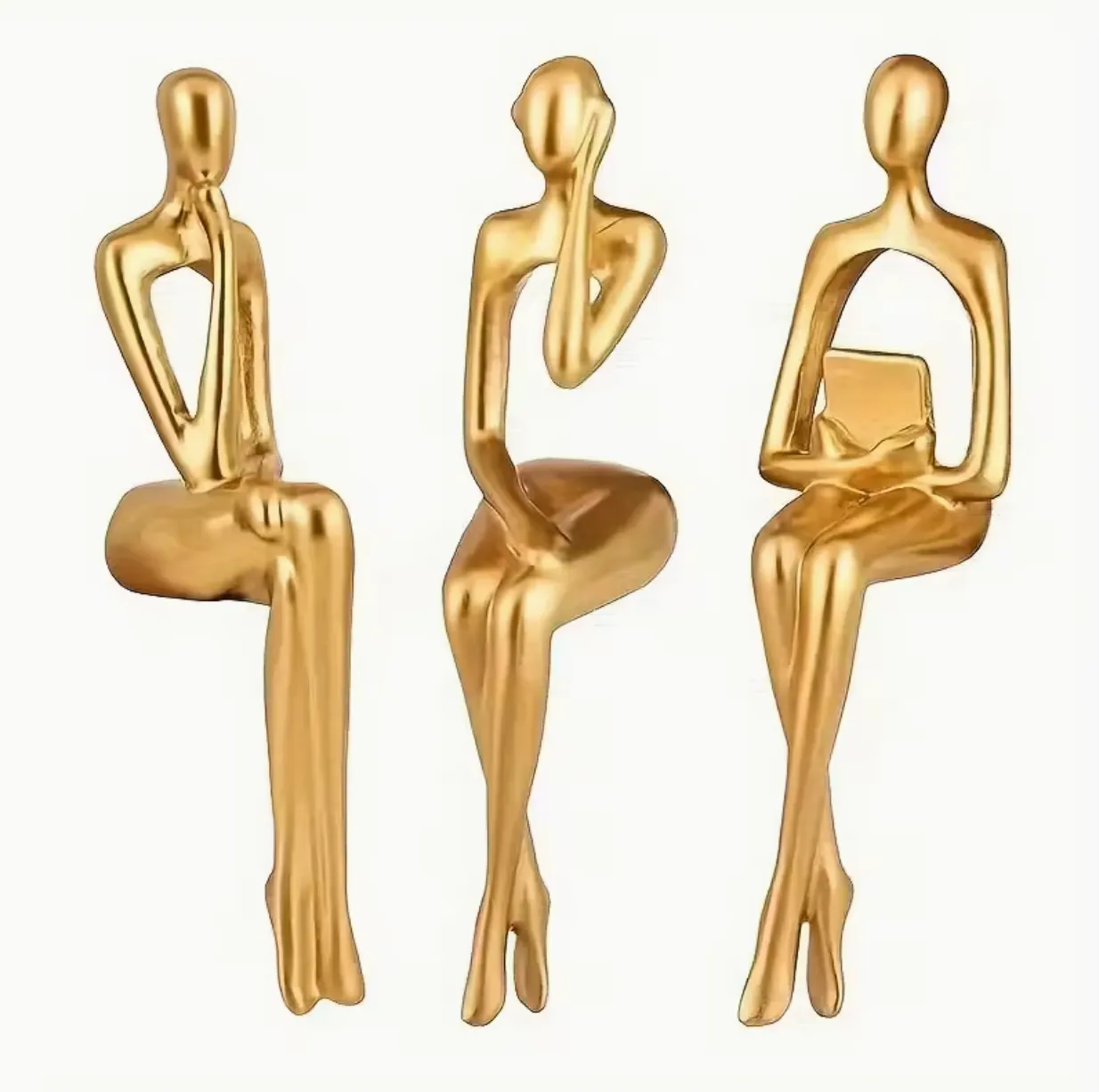 3pc Golden Sitting Figurines