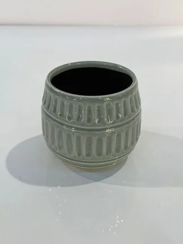 Small, light blue-green glazed ceramic pot (9cm)