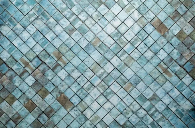 Blue Diagonal Square Tile Background