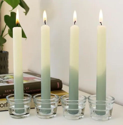 Green and White Dinner Candles