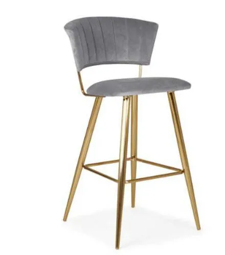 Grey Velvet Bar Stool