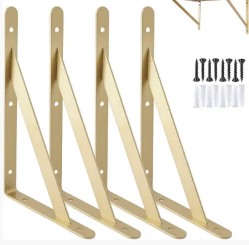 Gold Shelf Brackets 10" Right Angle