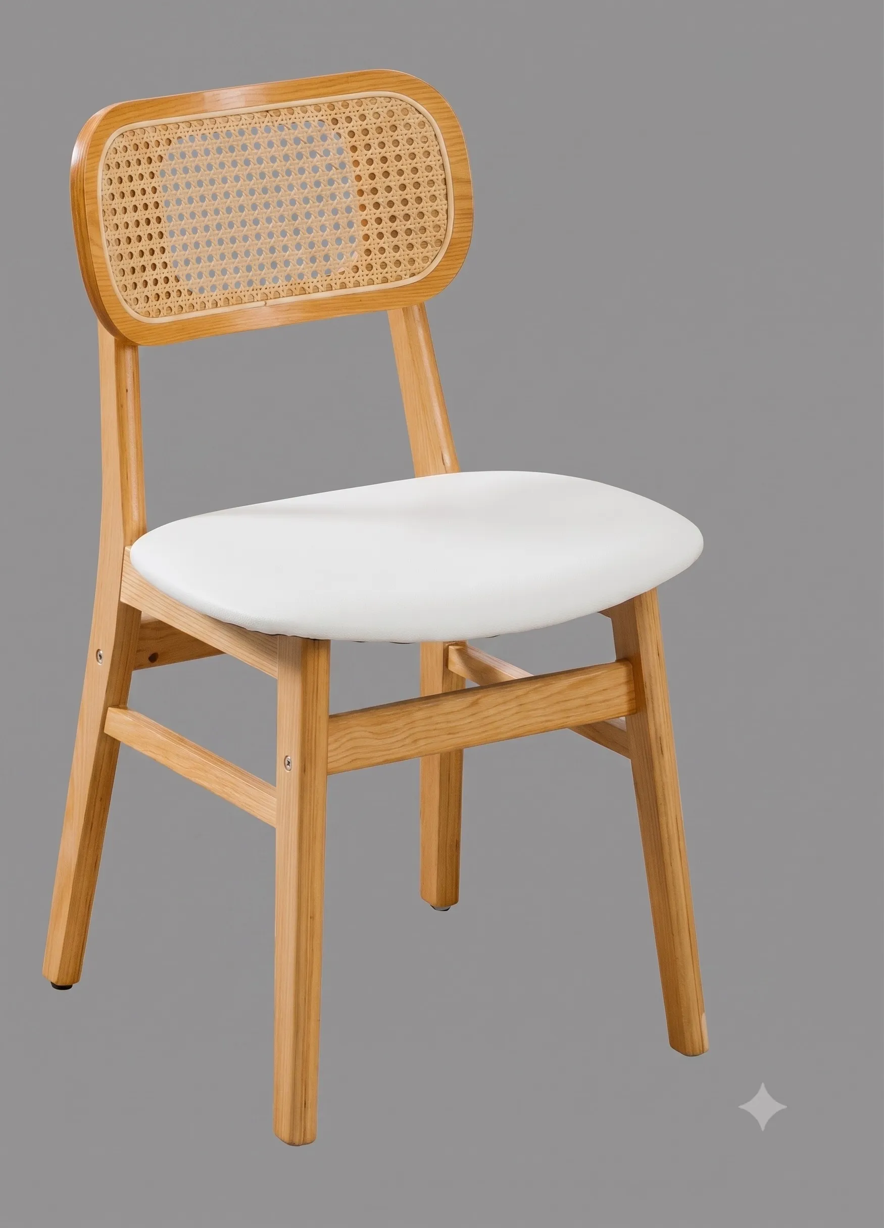 White Padded Upholstered side chair
