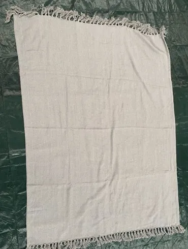 Grey Tasseled Blanket