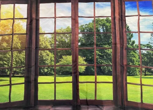 Windows and Garden Backdrop