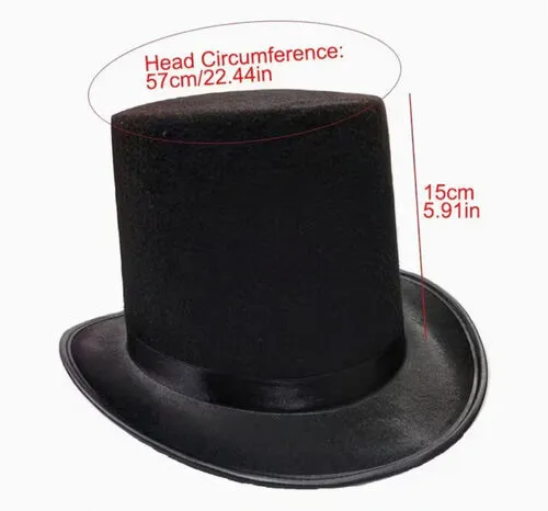 Black Top Hat 15cm Decoration