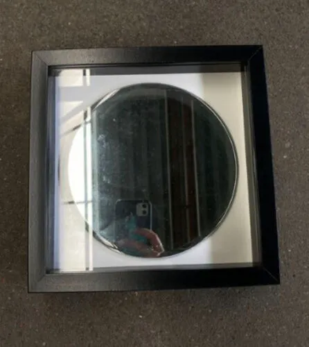 Circular Mirror with Black Square Frame