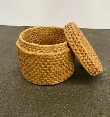 Small Woven Basket with Lid