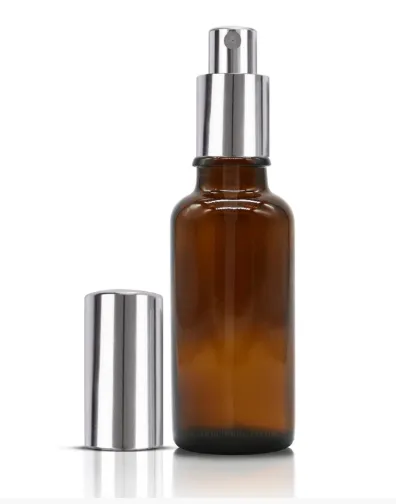 30ml Amber Glass Dropper Bottle & Silver Mister