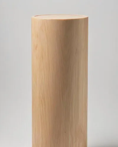 Tall Light Wood Circular Plinth