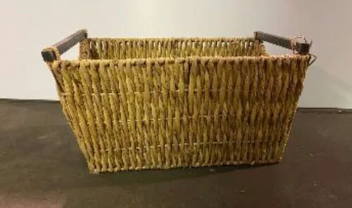 Wicker Basket with Wooden Handles