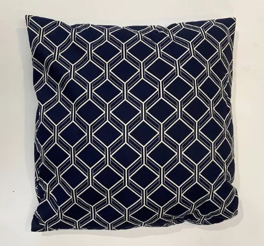 Dark Blue Hexagonal Print Cushions