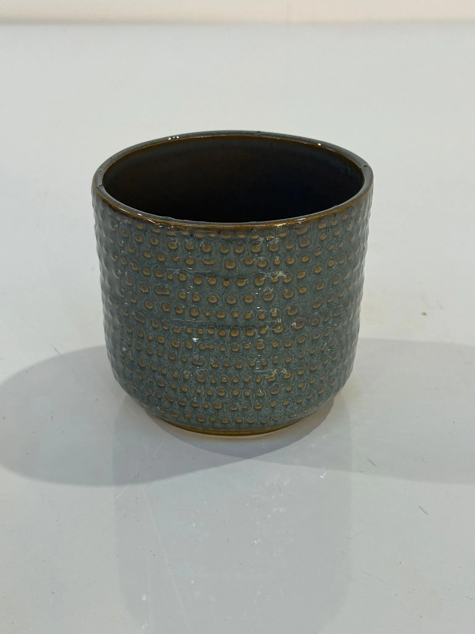 Blue-grey Hobnail Patterned Planter (9cm)