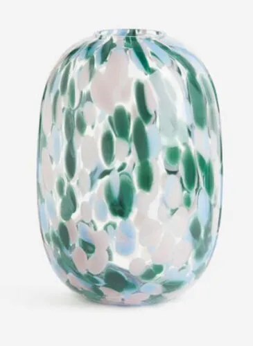 Large Green Blue Glass Vase