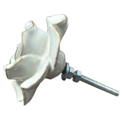 Pair of Ceramic Flower Cabinet/Drawer Knobs