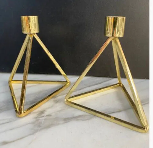 Gold Pyramid Candestick Holder