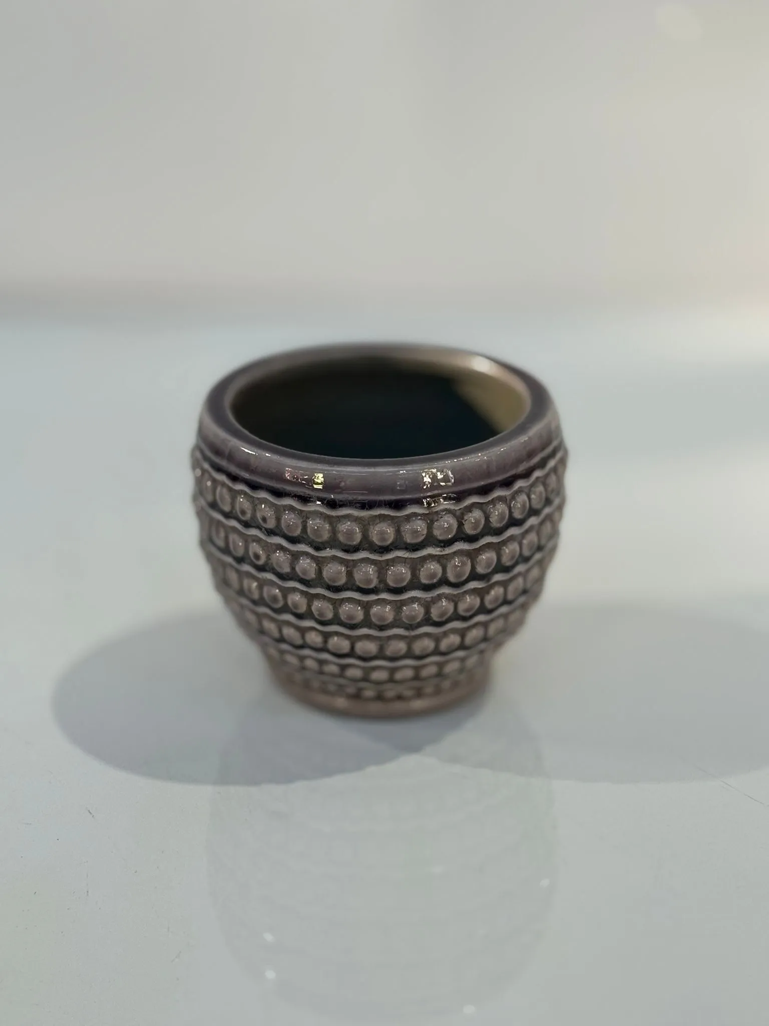 Purple Studded Plant Pot (12cm)