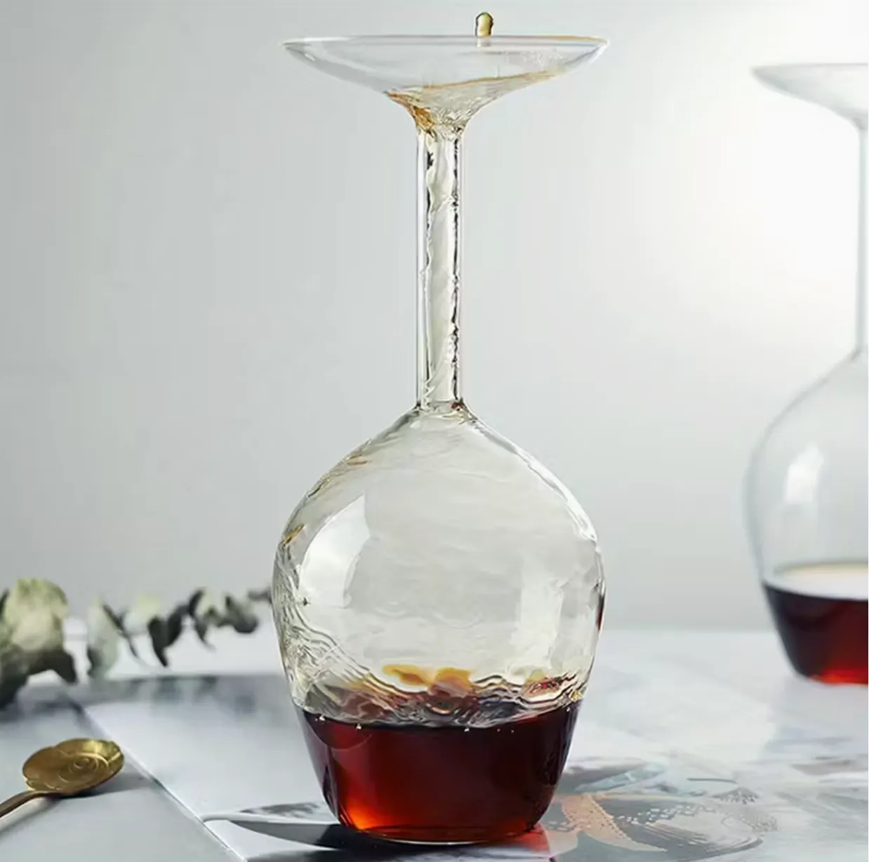 Surreal Upside Down Wine Glass