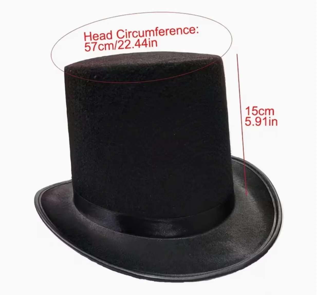 Black Top Hat 15cm Decoration