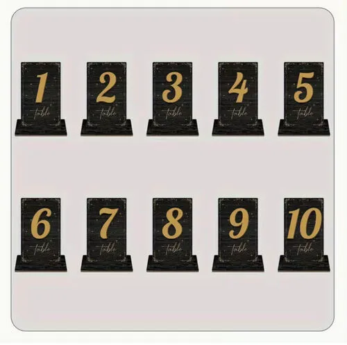 Wooden Table Number Signs 1-10