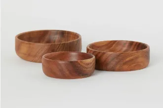 H&M Set of Small Wooden Bowls